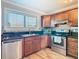 Kitchen with stainless steel dishwasher, microwave, and tile backsplash at 6317 Newtown Cir # 17B2, Tampa, FL 33615