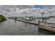 This image showcases a dock with boats, under a cloudy sky, offering a glimpse into waterfront living at 6467 Rubia Cir, Apollo Beach, FL 33572
