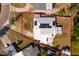 A high aerial shot of the property highlighting the unique multi-building layout of the home at 8001 Orient Ne Way, St Petersburg, FL 33702
