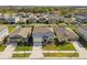 Expansive aerial view captures the neighborhood's harmonious layout and manicured green spaces at 8887 Little Bluestem Dr, Land O Lakes, FL 34637