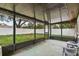 Enclosed patio featuring a ceiling, screens, concrete flooring, and backyard views at 9287 Horizon Dr, Spring Hill, FL 34608