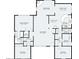 Detailed floor plan showcasing the layout of the house with dimensions of all rooms, including kitchen, bedrooms, and bathrooms at 1214 Stover Ct, Holiday, FL 34691