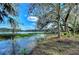 Scenic lake view showcasing lush greenery and the tranquil water, creating a serene and picturesque landscape at 13908 Paradise Ln, Dade City, FL 33525