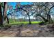 Lush green lawn surrounded by trees and overlooking a lake at 13908 Paradise Ln, Dade City, FL 33525