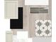A design board showcasing different cabinet styles, tile options, and flooring selections at 31430 Hayman Loop, Wesley Chapel, FL 33545