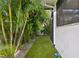 Side yard with turf and lush tropical plants at 3815 W Obispo St, Tampa, FL 33629