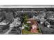 An aerial view of a single Gathering home featuring a private pool and a well-kept front yard at 4424 19Th N St, St Petersburg, FL 33714
