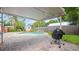 Backyard features a sparkling pool and patio under a covered area with lush greenery at 4424 19Th N St, St Petersburg, FL 33714