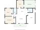 Floor plan showing the layout of the bedrooms, kitchen, and living room at 5200 Dove Dr, New Port Richey, FL 34652