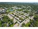 Serene aerial view of a residential community with lush greenery, mature trees, and well-spaced homes at 858 Cambridge Ct # 858, Dunedin, FL 34698