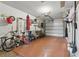 Spacious garage providing ample storage, bike rack, and well-lit area at 858 Cambridge Ct # 858, Dunedin, FL 34698