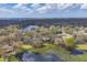 Picturesque aerial view of homes nestled among lush trees surrounding a lake at 12227 Noreast Lake Dr, Tampa, FL 33612