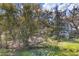 The picturesque backyard features lush greenery, mature trees, and serene water views at 12227 Noreast Lake Dr, Tampa, FL 33612