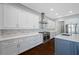 White cabinets, marble countertops, and stainless-steel appliances add a touch of elegance to the kitchen at 3709 W Dale Ave, Tampa, FL 33609
