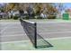Well-maintained tennis court with fresh paint and a new net, ready for a friendly match at 4614 Sandpointe Dr, New Port Richey, FL 34655