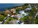 Aerial view of waterfront homes, showcasing the pool, patio, and access to the bay, creating a relaxing atmosphere at 1034 Marco Ne Dr, St Petersburg, FL 33702