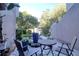Relaxing patio area with comfortable seating and lush greenery, perfect for outdoor enjoyment at 1111 N Bayshore Blvd # F11, Clearwater, FL 33759