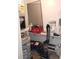 A cluttered utility closet with a water heater, shelving and a variety of household items at 12760 Indian Rocks Rd # 1066, Largo, FL 33774
