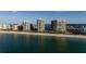 Stunning aerial shot of luxury beachfront condos, perfect for oceanfront living and relaxation at 1560 Gulf Blvd # 1104, Clearwater Beach, FL 33767