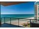 Enjoy panoramic ocean views from this condo balcony at 1560 Gulf Blvd # 1104, Clearwater Beach, FL 33767