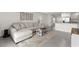 Spacious living room features a large sectional sofa, stylish decor, and seamless flow to the kitchen at 35320 Spruce Knob Ct, Dade City, FL 33525