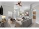 Bright living room showcasing a neutral palette, a ceiling fan, and an open floor plan at 612 Addison Ne Dr, St Petersburg, FL 33716