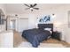 Inviting bedroom with beach view, stylish furniture, and calming white shiplap wall at 1200 Gulf Blvd # 902, Clearwater Beach, FL 33767