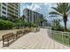 Scenic walkway with seating areas offering a tranquil setting and beautiful views of the surrounding landscape at 1200 Gulf Blvd # 902, Clearwater Beach, FL 33767