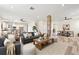 Bright and airy living room featuring a stylish sitting area and an open concept kitchen and dining area at 12225 Lake Blvd, New Port Richey, FL 34655