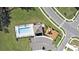 Overhead shot showcasing community pool and playground with ample parking and convenient access to amenities at 35542 Buttonweed, Zephyrhills, FL 33541