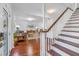 Bright and spacious living room with hardwood floors, stylish furnishings, and abundant natural light at 4514 W Beachway Dr, Tampa, FL 33609