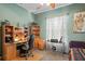 Bedroom featuring a desk, bookcase, decor, and a window with curtains at 5100 Cedarbrook, Hernando Beach, FL 34607