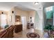 An interior foyer view with tile flooring, stairs leading to the second floor, and an open layout at 5100 Cedarbrook, Hernando Beach, FL 34607