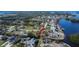Aerial view of a property with waterfront access in a coastal community at 1019 Canal St, Ruskin, FL 33570