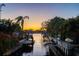 A waterfront property features a private dock, providing direct access to the water at sunset at 1401 Brightwaters Ne Blvd, St Petersburg, FL 33704