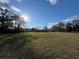 A sunny front yard with a green lawn, mature trees, and a view of the house at 18401 Hamilton Rd, Dade City, FL 33523