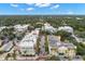 Aerial perspective of a charming town with tree-lined streets, commercial buildings, and ample parking under a clear sky at 280 Dr Ml King Jr N St, Safety Harbor, FL 34695