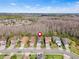 Aerial view of homes shows neighborhood layout backing up to a natural green space preserve, providing serene views at 31046 Lindentree Dr, Wesley Chapel, FL 33543