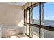 Light-filled kitchen nook with built-in desk and expansive windows offering stunning city views at 3301 Bayshore Blvd # 2007B, Tampa, FL 33629