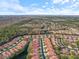 Aerial perspective highlighting the neighborhood's layout, with well-maintained homes and picturesque water features at 3876 Timber Ridge Ct, Palm Harbor, FL 34685