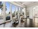 Cozy sitting area with large windows showcasing serene waterfront views and comfortable seating at 436 St Andrews Dr, Belleair, FL 33756
