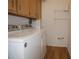 Convenient laundry room features updated appliances and ample shelving for storage solutions at 2297 Lark E Cir # E, Palm Harbor, FL 34684
