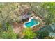 Aerial view of the backyard with the pool and screen lanai at 1710 Orange Hill Way, Brandon, FL 33510