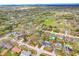 Expansive aerial shot of a residential neighborhood featuring lush green trees, parks, and community amenities at 1710 Orange Hill Way, Brandon, FL 33510
