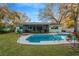 Enjoy this backyard pool and screened-in lanai with lush green grass and landscaping at 1710 Orange Hill Way, Brandon, FL 33510