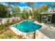 Backyard pool with mature landscaping at 1710 Orange Hill Way, Brandon, FL 33510