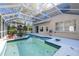 The backyard has a swimming pool with patio, screened enclosure, and landscaping at 2081 Backwater Trl, Palm Harbor, FL 34685