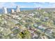 Aerial view of neighborhood with waterfront view and outlined lot at 3112 S Julia Cir, Tampa, FL 33629