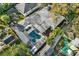 An aerial shot of the roof, screened in pool and backyard area at 3112 S Julia Cir, Tampa, FL 33629