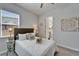 Bright bedroom with a large window and an ensuite bathroom at 31999 Surfton Knot Ct, San Antonio, FL 33576